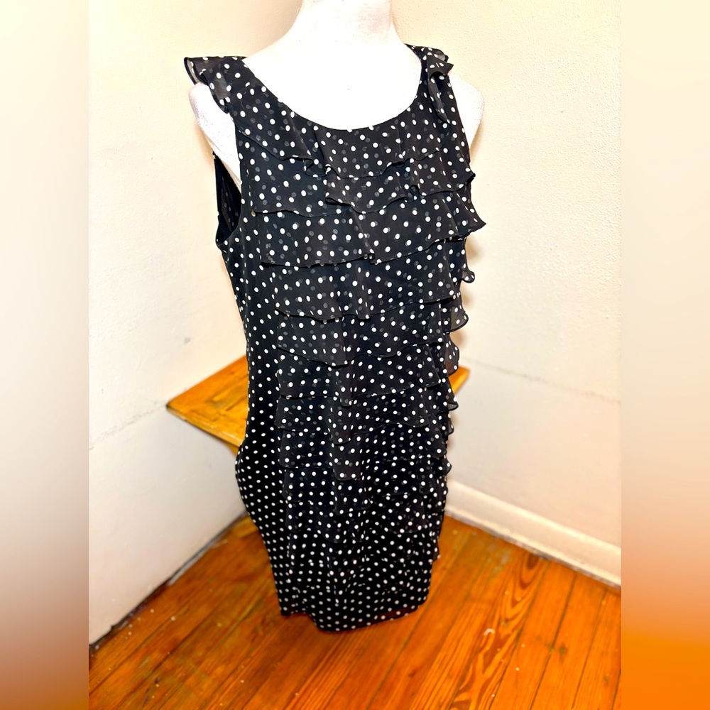 Jessica Howard Polka Dot Ruffled Chiffon Dress